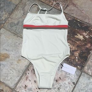 Solid & Striped Halter One Piece